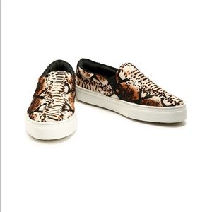 Schutz animal print slip on loafer sneaker